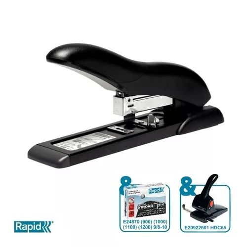 Tűzőgép, nagyteljesítményű, 9/8, 9/10, 70 lap, RAPID "HD70 Fashion", fekete/szürke