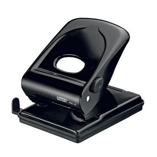 Lyukasztó, kétlyukú, 40 lap, fém, RAPID "FMC40", fekete