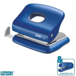   Lyukasztó, kétlyukú, 20 lap, RAPID "FC20", vízkék