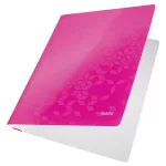 Gyorsfűző, laminált karton, A4, LEITZ "Wow", rózsaszín