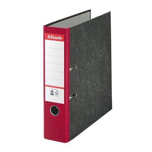 Iratrendező, 75 mm, A4, karton, márványos, ESSELTE, piros