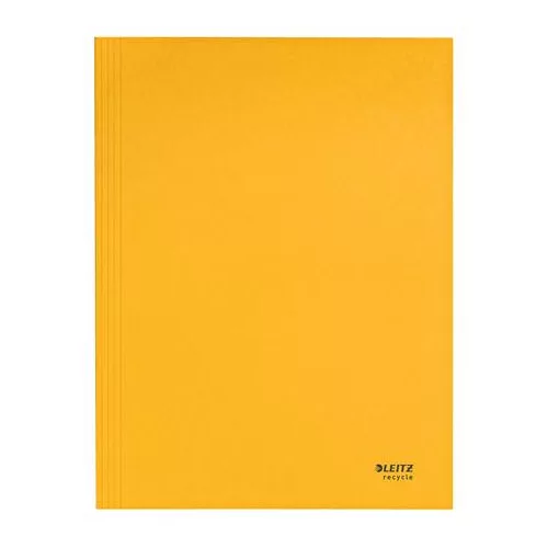 Pólyás dosszié, karton, A4, LEITZ "Recycle", sárga