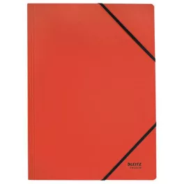 Gumis mappa, karton, A4, LEITZ "Recycle", piros