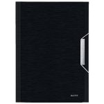 Harmonikamappa, A4, PP, 6 rekeszes, LEITZ "Style", szaténfekete