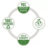 Genotherm, felül és belső oldalon nyitott, A4, PP, 140 mikron, narancsos felület, LEITZ "Recycle"