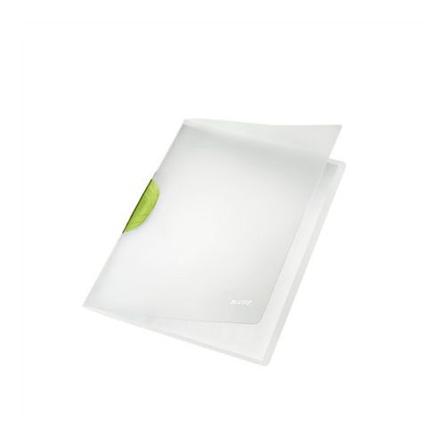 Gyorsfűző, klipes, PP, A4, LEITZ "ColorClip Magic", zöld
