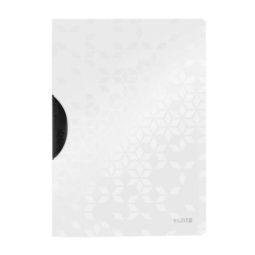 Gyorsfűző, klipes, PP, A4, LEITZ "Wow ColorClip", fehér