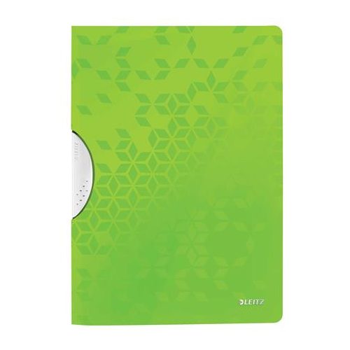 Gyorsfűző, klipes, PP, A4, LEITZ "Wow ColorClip", zöld