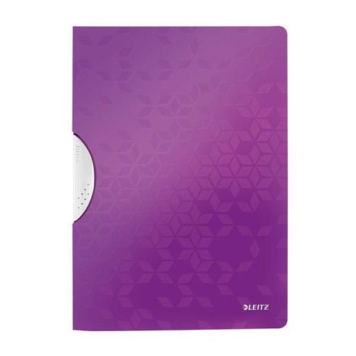 Gyorsfűző, klipes, PP, A4, LEITZ "Wow ColorClip" lila