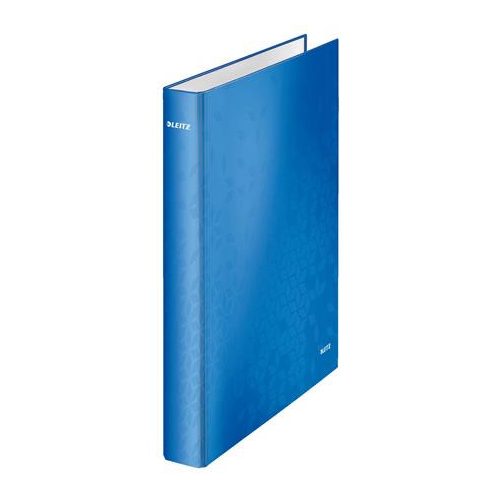 Gyűrűs könyv, 2 gyűrű, D alakú, 40 mm, A4 Maxi, karton, LEITZ "Wow", kék