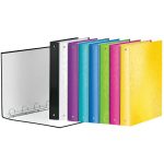 Gyűrűs könyv, 4 gyűrű, D alakú, 40 mm, A4 Maxi, karton, LEITZ "Wow", jégkék