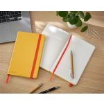 Beíró, A5, kockás, 80 lap, keményfedeles, LEITZ "Cosy Soft Touch", melegsárga