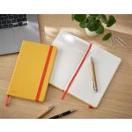 Beíró, A5, vonalas, 80 lap, keményfedeles, LEITZ "Cosy Soft Touch", melegsárga