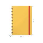 Spirálfüzet, B5, kockás, 80 lap, LEITZ, "Cosy Soft Touch", melegsárga