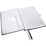 Jegyzetfüzet, A5, vonalas, 80 lap, keményfedeles, LEITZ "Style", szaténfekete