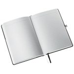 Jegyzetfüzet, A5, vonalas, 80 lap, keményfedeles, LEITZ "Style", szaténfekete