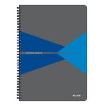 Spirálfüzet, A4, vonalas, 90 lap, PP borító, LEITZ "Office", szürke-kék