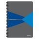 Spirálfüzet, A5, vonalas, 90 lap, PP borító, LEITZ "Office", szürke-kék