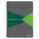 Spirálfüzet, A5, vonalas, 90 lap, PP borító, LEITZ "Office", szürke-zöld