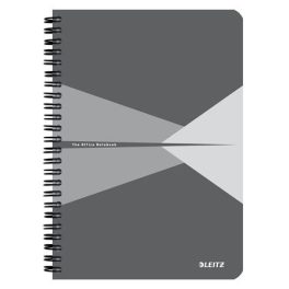   Spirálfüzet, A5, vonalas, 90 lap, PP borító, LEITZ "Office", szürke