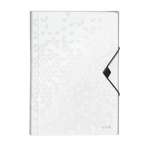 Harmonikamappa, A4, PP, 6 rekeszes, LEITZ "Wow", fehér