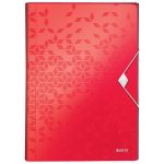 Harmonikamappa, A4, PP, 6 rekeszes, LEITZ "Wow", piros