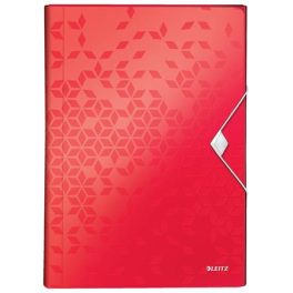   Harmonikamappa, A4, PP, 6 rekeszes, LEITZ "Wow", piros