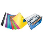 Harmonikamappa, A4, PP, 6 rekeszes, LEITZ "Wow", piros