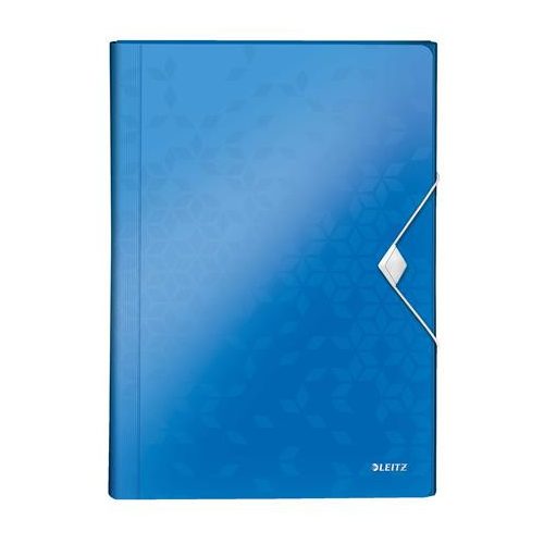 Harmonikamappa, A4, PP, 6 rekeszes, LEITZ "Wow", kék