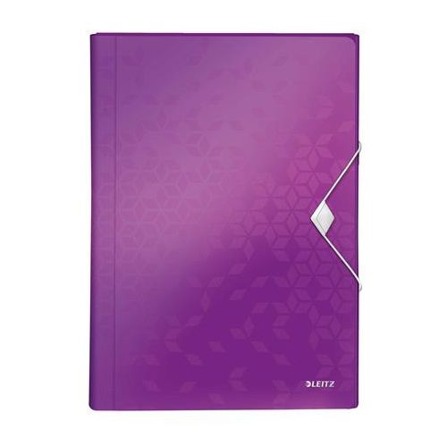 Harmonikamappa, A4, PP, 6 rekeszes, LEITZ "Wow", lila