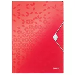 Gumis mappa, PP, A4, LEITZ "Wow", piros