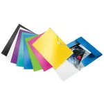 Gumis mappa, PP, A4, LEITZ "Wow", fekete