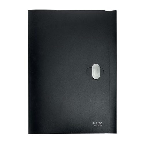 Iratvédő mappa, 11 mm, PP, A4, LEITZ "Recycle", fekete
