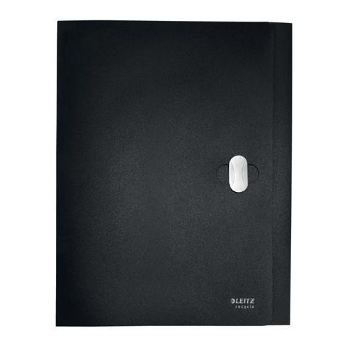 Iratvédő mappa, 38 mm, PP, A4, LEITZ "Recycle", fekete