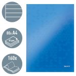 Beíró, A4, vonalas, 80 lap, keményfedeles, LEITZ "Wow", kék