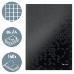 Beíró, A4, kockás, 80 lap, keményfedeles, LEITZ "Wow", fekete