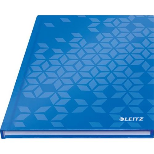Beíró, A5, vonalas, 80 lap, keményfedeles, LEITZ "Wow", kék