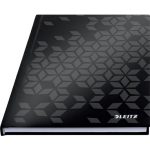 Beíró, A5, kockás, 80 lap, keményfedeles, LEITZ "Wow", fekete