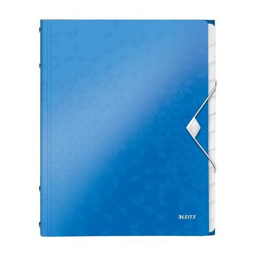 Előrendező, A4, 12 részes, műanyag, LEITZ "Wow", kék