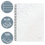 Spirálfüzet, A4, vonalas, 80 lap, LEITZ "Wow", fehér