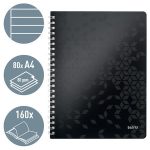 Spirálfüzet, A4, vonalas, 80 lap, LEITZ "Wow", fekete