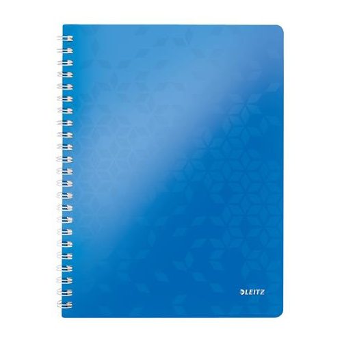 Spirálfüzet, A4, kockás, 80 lap, LEITZ "Wow", kék