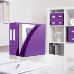Spirálfüzet, A4, kockás, 80 lap, LEITZ "Wow", lila