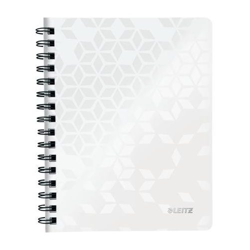 Spirálfüzet, A5, vonalas, 80 lap, LEITZ "Wow", fehér