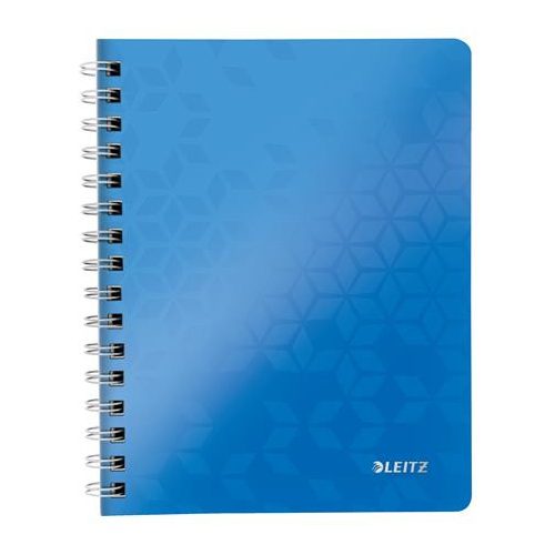 Spirálfüzet, A5, vonalas, 80 lap, LEITZ "Wow", kék