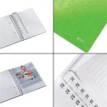 Spirálfüzet, A5, vonalas, 80 lap, LEITZ "Wow", zöld