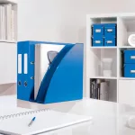 Spirálfüzet, A5, kockás, 80 lap, LEITZ "Wow", kék