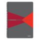 Spirálfüzet, A4, vonalas, 90 lap, laminált karton borító, LEITZ "Office", szürke-piros