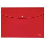 Irattartó tasak, A4, PP, patentos, LEITZ "Recycle", piros