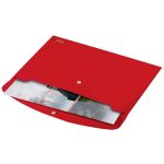 Irattartó tasak, A4, PP, patentos, LEITZ "Recycle", piros